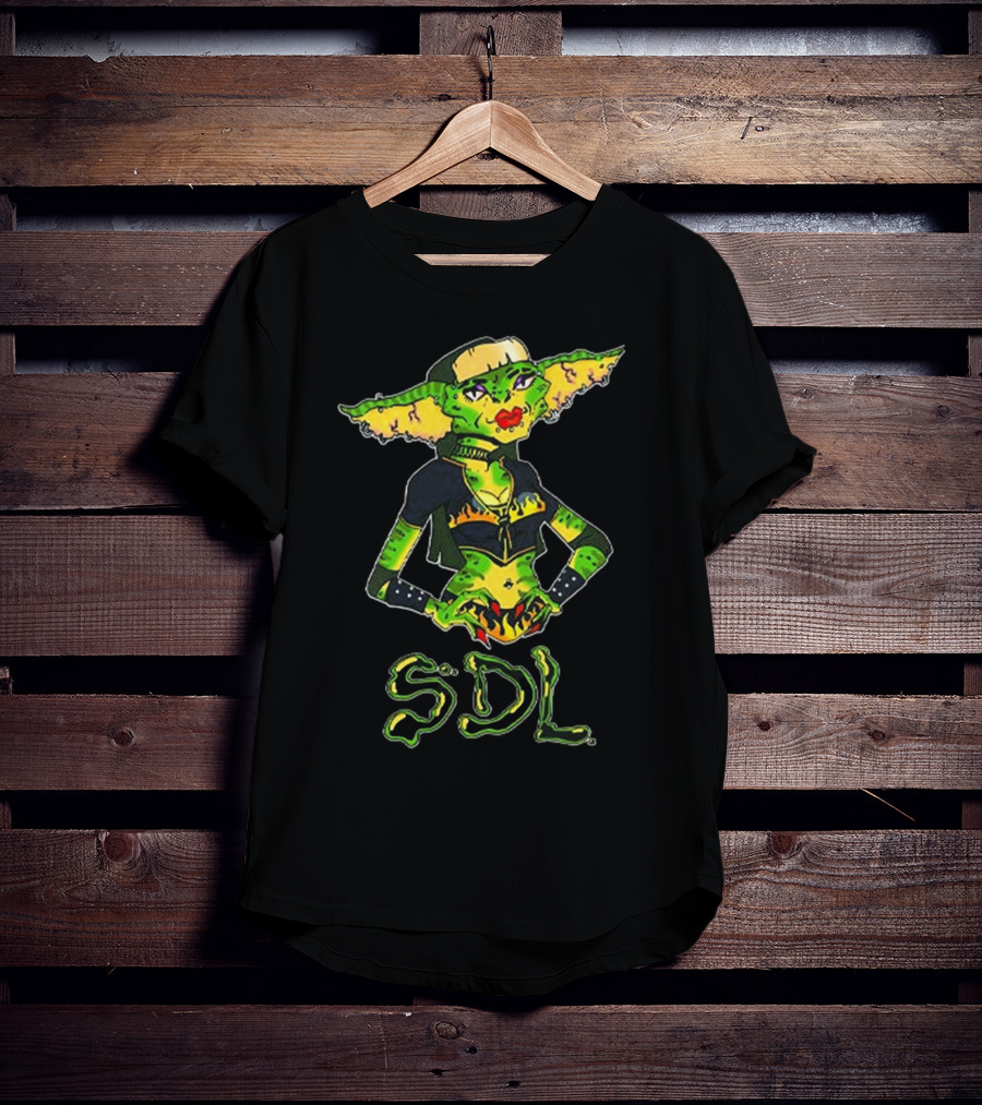 Steph De Lander SDL Gremlin Character In Punk T-Shirt