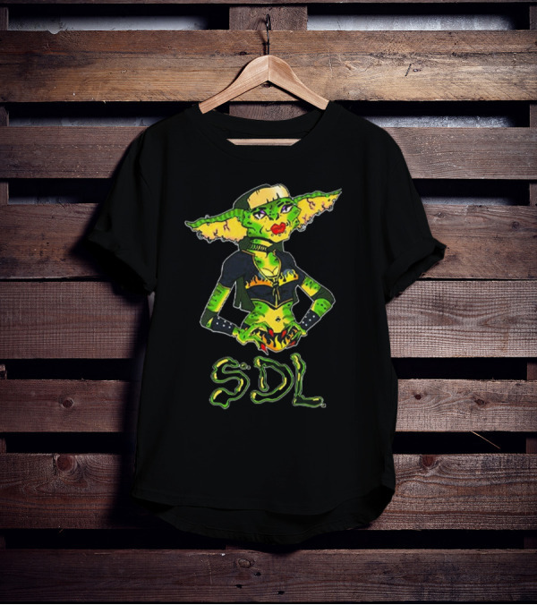 Steph De Lander SDL Gremlin Character In Punk T-Shirt