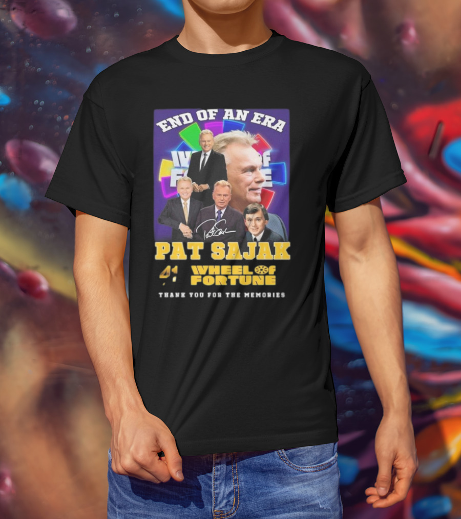 End Of An Era Pat Sajak 41 Wheel Of Fortune Thank You For The Memories T-Shirt