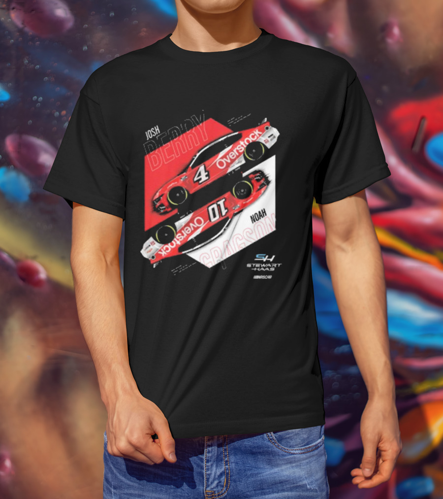 Josh Berry Noah Gragson Overstock Stewart-Haas Racing Car Designs NASCAR T-Shirt