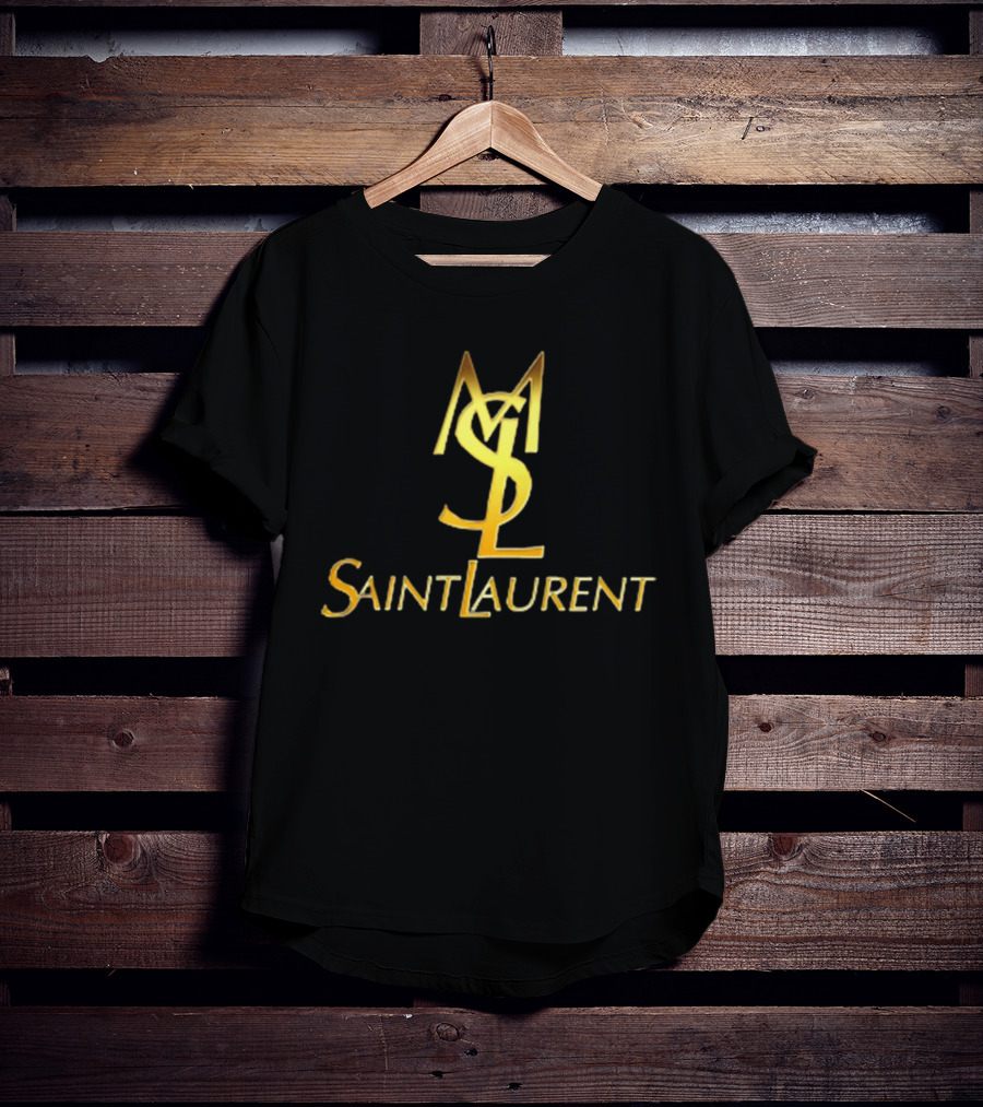 MSL Saint Laurent Gold Branding T-Shirt