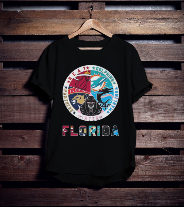 Florida Heat Dolphins Marlins Inter Panthers Sports T-Shirt