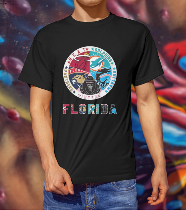 Florida Heat Dolphins Marlins Inter Panthers Sports T-Shirt