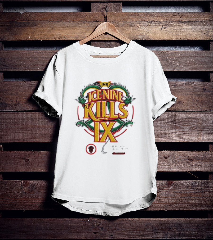 Ice Nine Kills IX Double Dragon Nine Times The Action INK Horror Inked T-Shirt