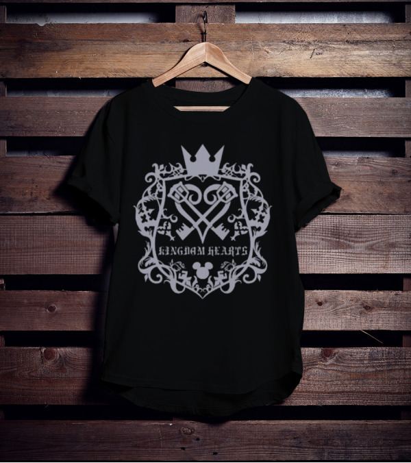 Kingdom Hearts Crest Keyblade Mickey Crown T-Shirt