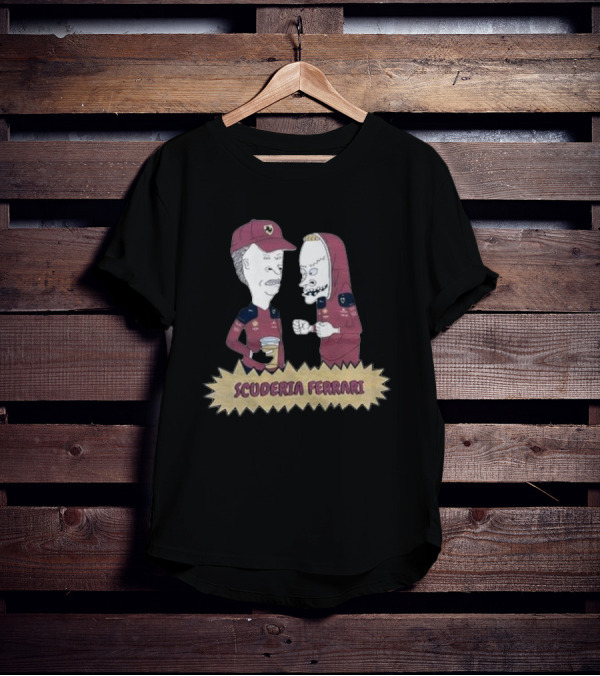 Scuderia Ferrari Beavis And Butthead Enzo Ferrari Racing Team Characters Collaboration T-Shirt