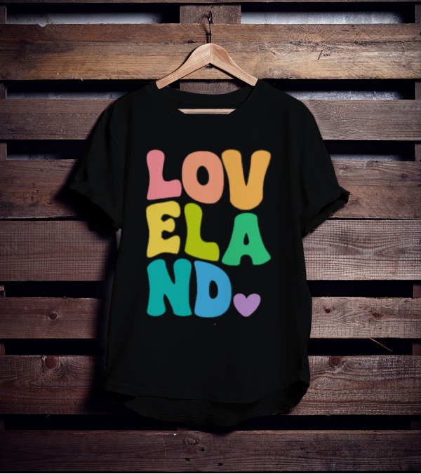 Loveland Rainbow Letters With Heart T-Shirt
