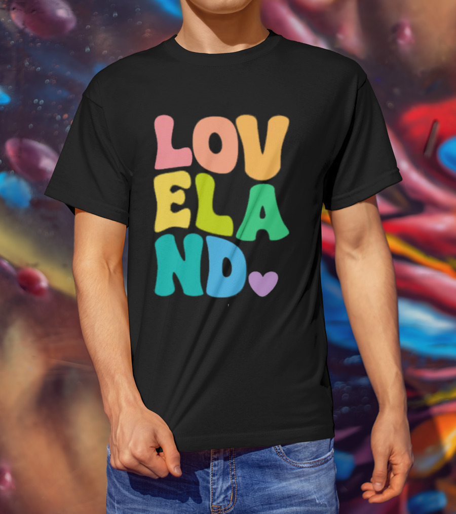 Loveland Rainbow Letters With Heart T-Shirt
