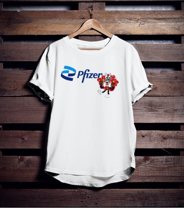 Pfizer New Mascot Clotty With Bear Character And Energy Burst T-Shirt
