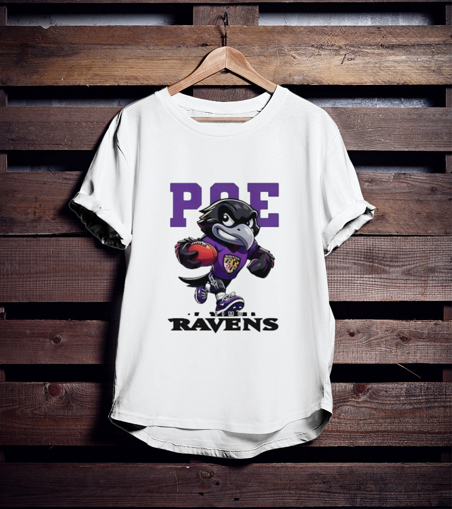 Poe Baltimore Ravens Mascot Football Character T-Shirt
