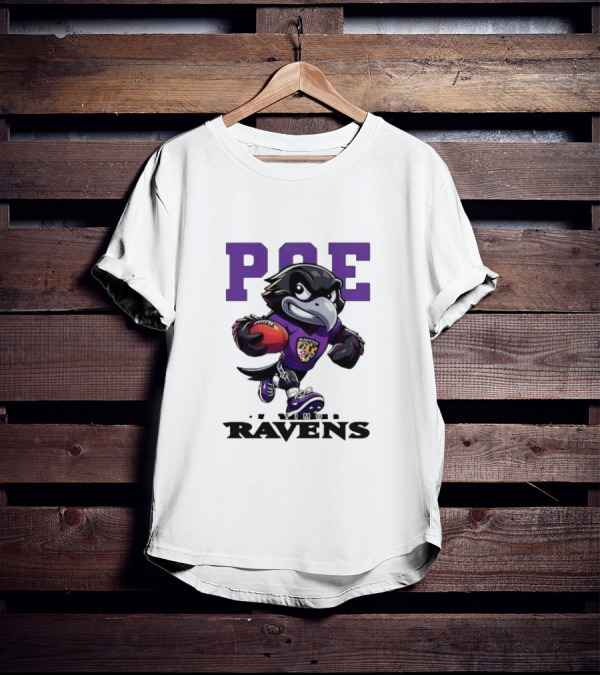 Poe Baltimore Ravens Mascot Football Character T-Shirt
