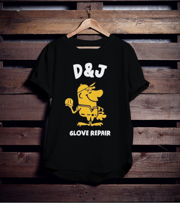 D&J Glove Repair Jimmy Lonetti Baseball Character T-Shirt