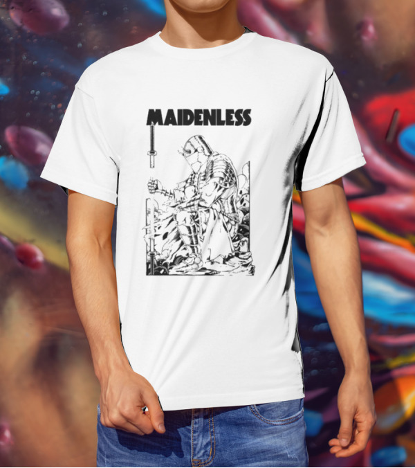 Maidenless Vintage Knight Artwork In Monochrome T-Shirt