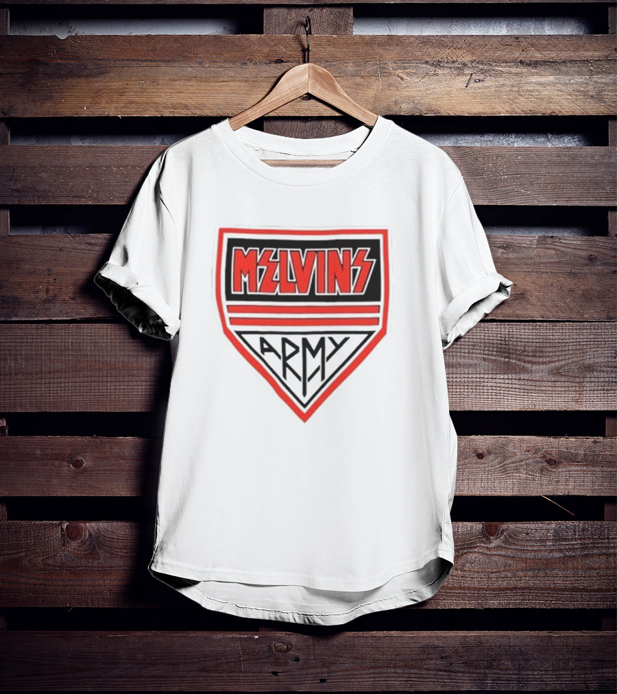 Melvins Army Emblem Red Black Badge T-Shirt