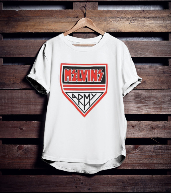 Melvins Army Emblem Red Black Badge T-Shirt