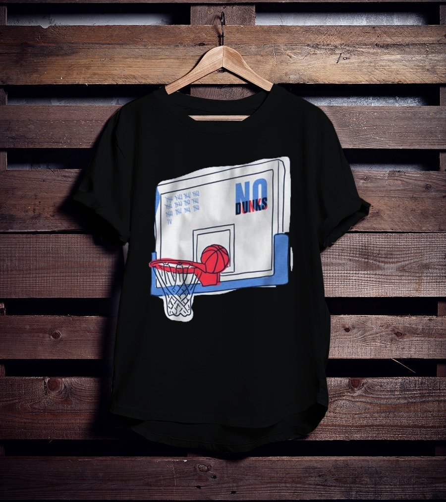No Dunks Basketball Backboard With Tally Marks And Ball Wedgie T-Shirt
