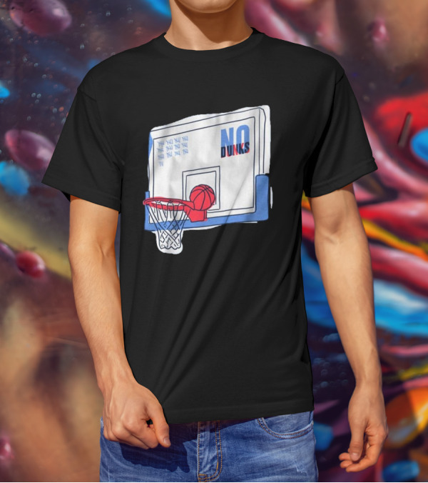 No Dunks Basketball Backboard With Tally Marks And Ball Wedgie T-Shirt
