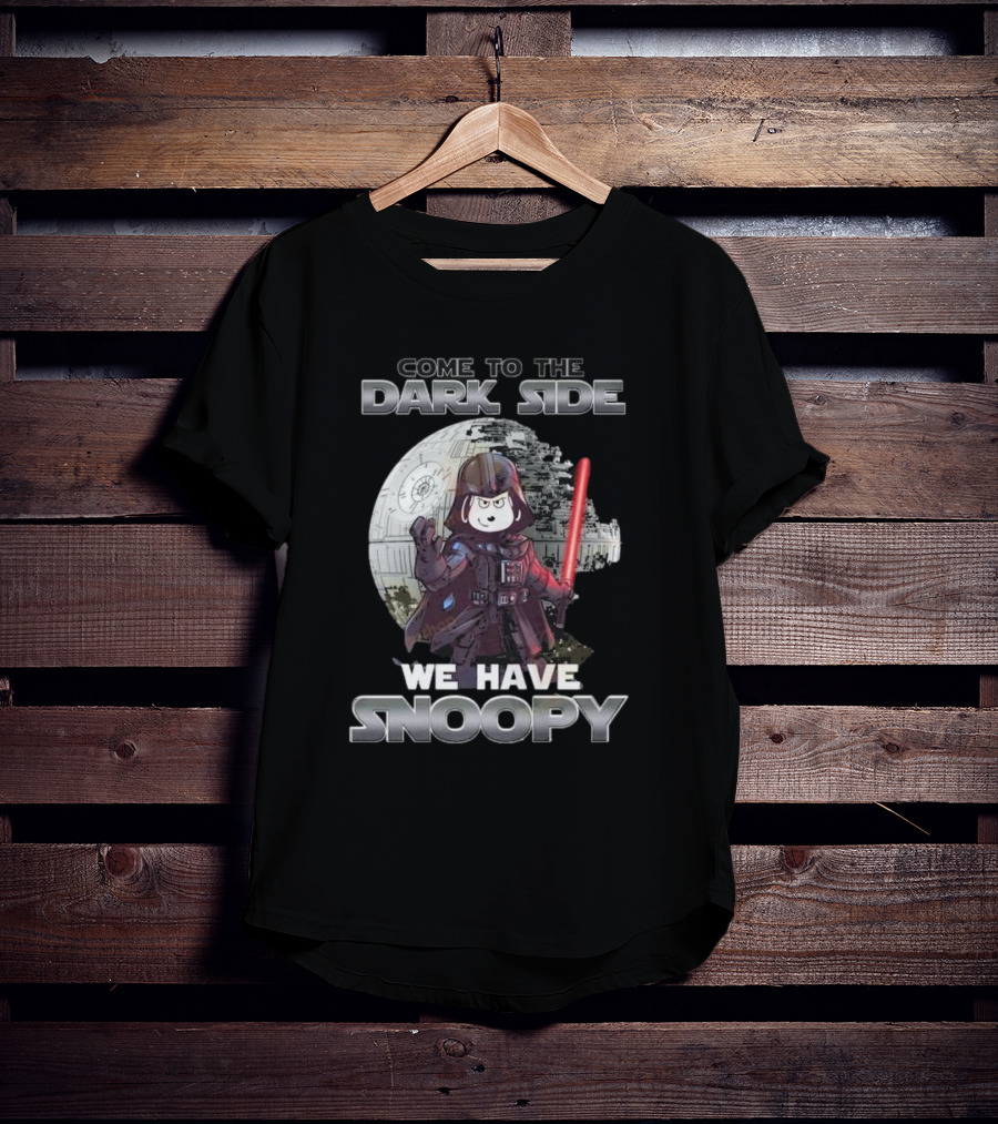Come To The Dark Side We Have Snoopy Star Wars Death Star Darth Vader Peanuts Crossover T-Shirt