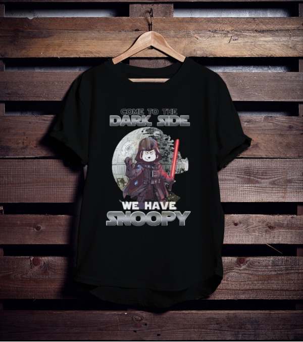 Come To The Dark Side We Have Snoopy Star Wars Death Star Darth Vader Peanuts Crossover T-Shirt