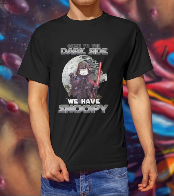 Come To The Dark Side We Have Snoopy Star Wars Death Star Darth Vader Peanuts Crossover T-Shirt