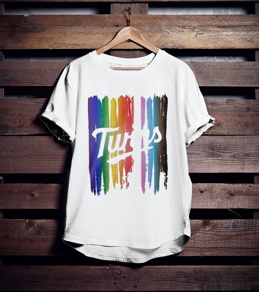 Twins Pride Day Rainbow Brush Strokes T-Shirt