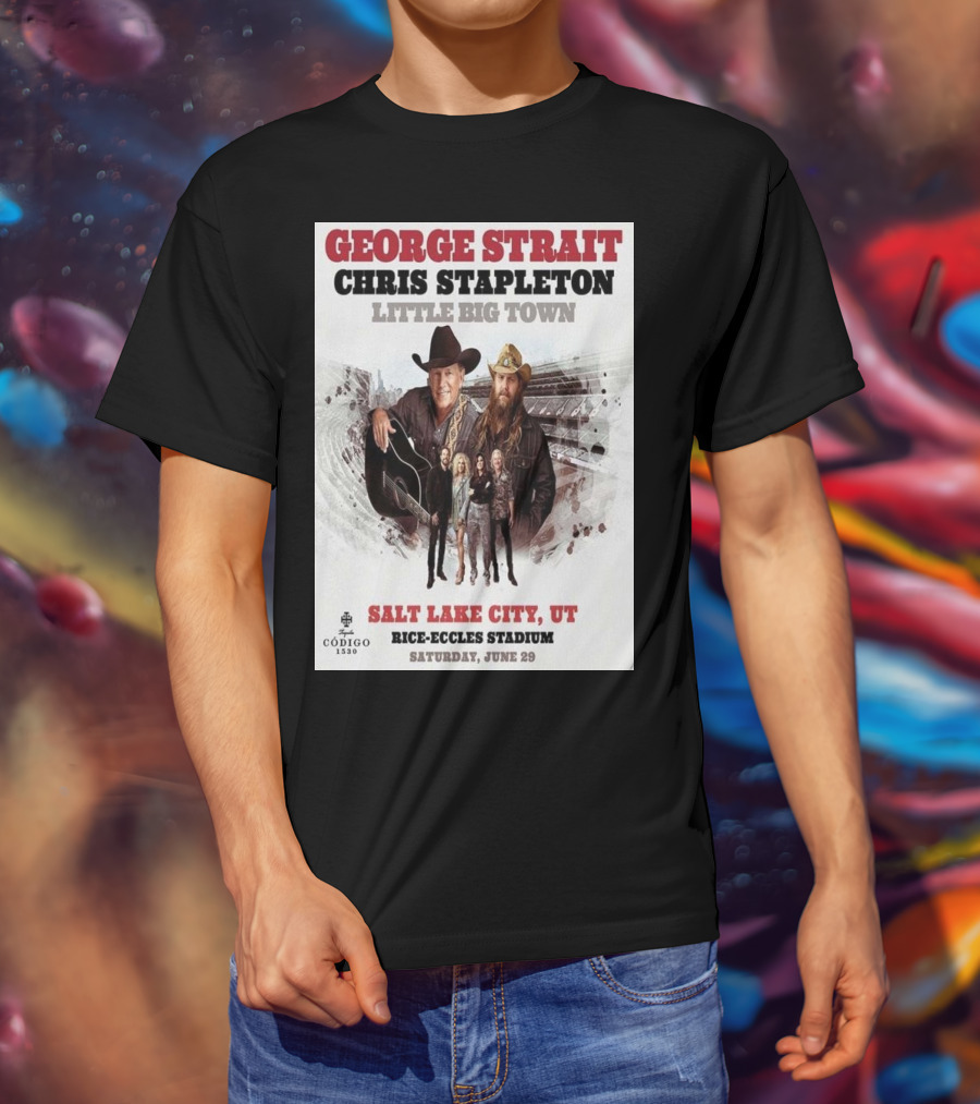 George Strait Chris Stapleton Little Big Town Salt Lake City UT Rice-Eccles Stadium Saturday June 29 T-Shirt