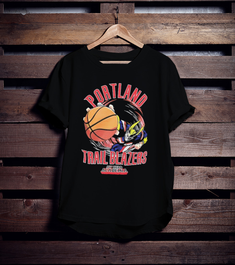 Portland Trail Blazers My Hero Academia All Might Basketball Smash T-Shirt