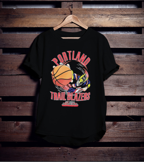 Portland Trail Blazers My Hero Academia All Might Basketball Smash T-Shirt