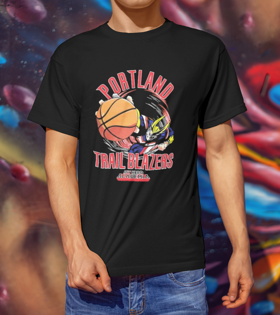 Portland Trail Blazers My Hero Academia All Might Basketball Smash T-Shirt