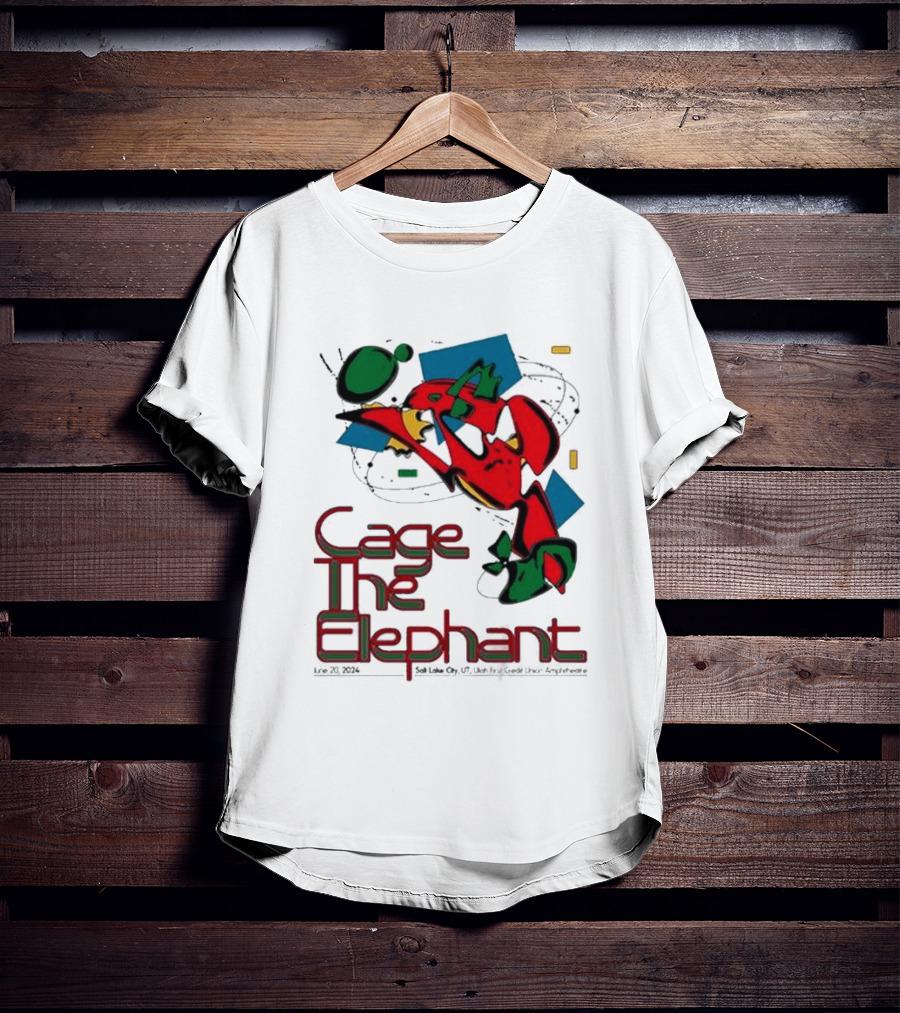 Cage The Elephant Salt Lake City Utah First Credit Union Amphitheatre June 20 Colorful Abstract T-Shirt