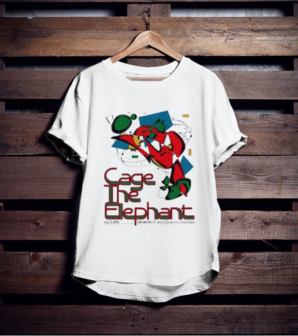 Cage The Elephant Salt Lake City Utah First Credit Union Amphitheatre June 20 Colorful Abstract T-Shirt