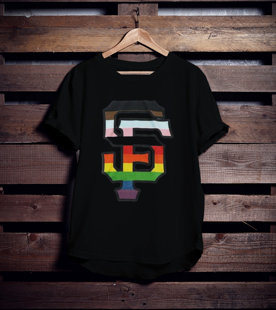 SF Giants Pride Logo With Inclusive Rainbow Colors T-Shirt