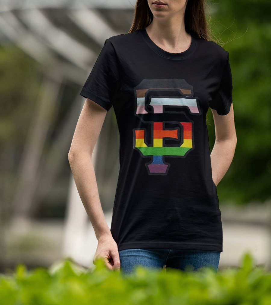 SF Giants Pride Logo With Inclusive Rainbow Colors T-Shirt