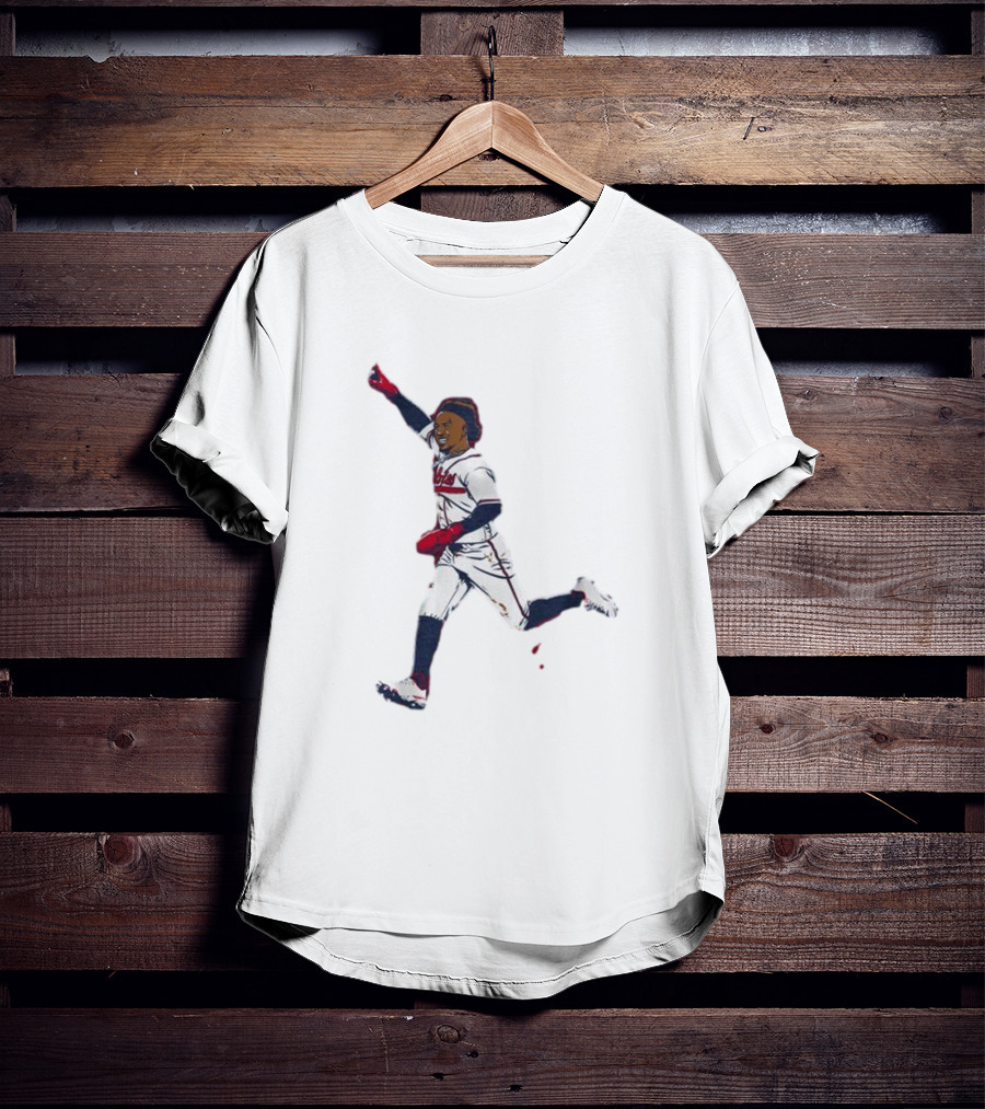 Ozzie Albies Baseball Celebration Pose Signature T-Shirt