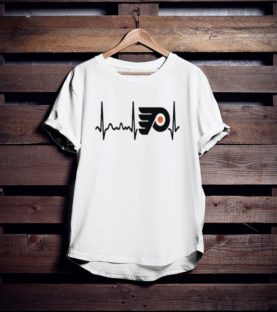 Philadelphia Flyers Heartbeat Logo Hockey T-Shirt