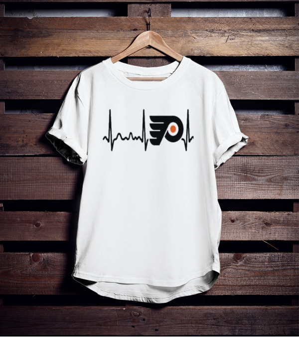 Philadelphia Flyers Heartbeat Logo Hockey T-Shirt