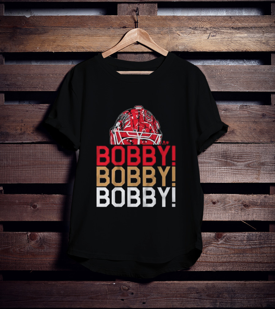 BOBBY BOBBY BOBBY Chant Featuring Sergei Bobrovsky Helmet T-Shirt