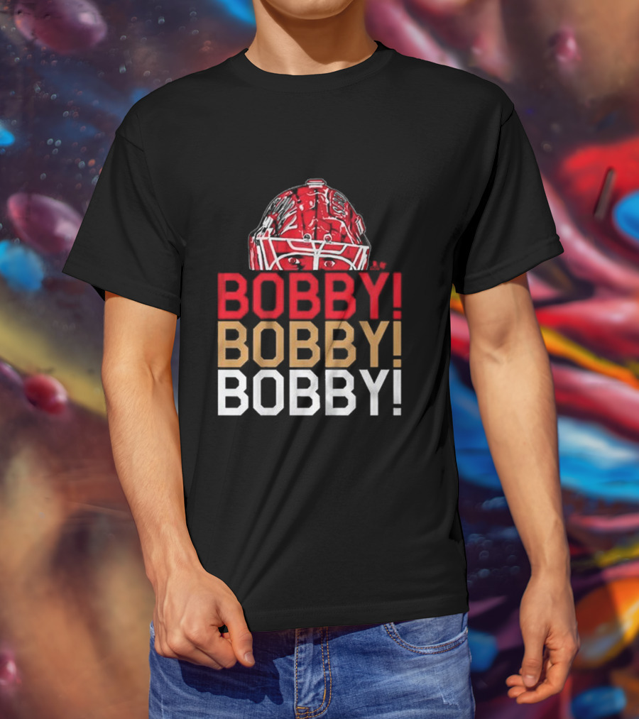 BOBBY BOBBY BOBBY Chant Featuring Sergei Bobrovsky Helmet T-Shirt