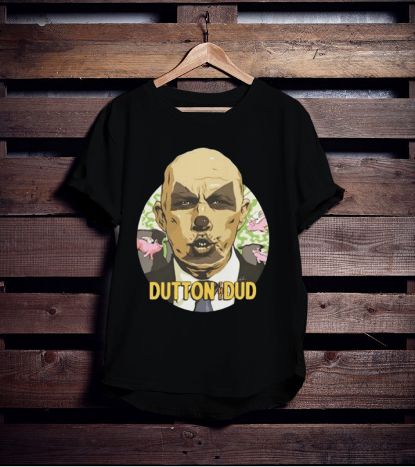 Dutton The Dud James Hillier Dutton Pigs Fly Caricature T-Shirt