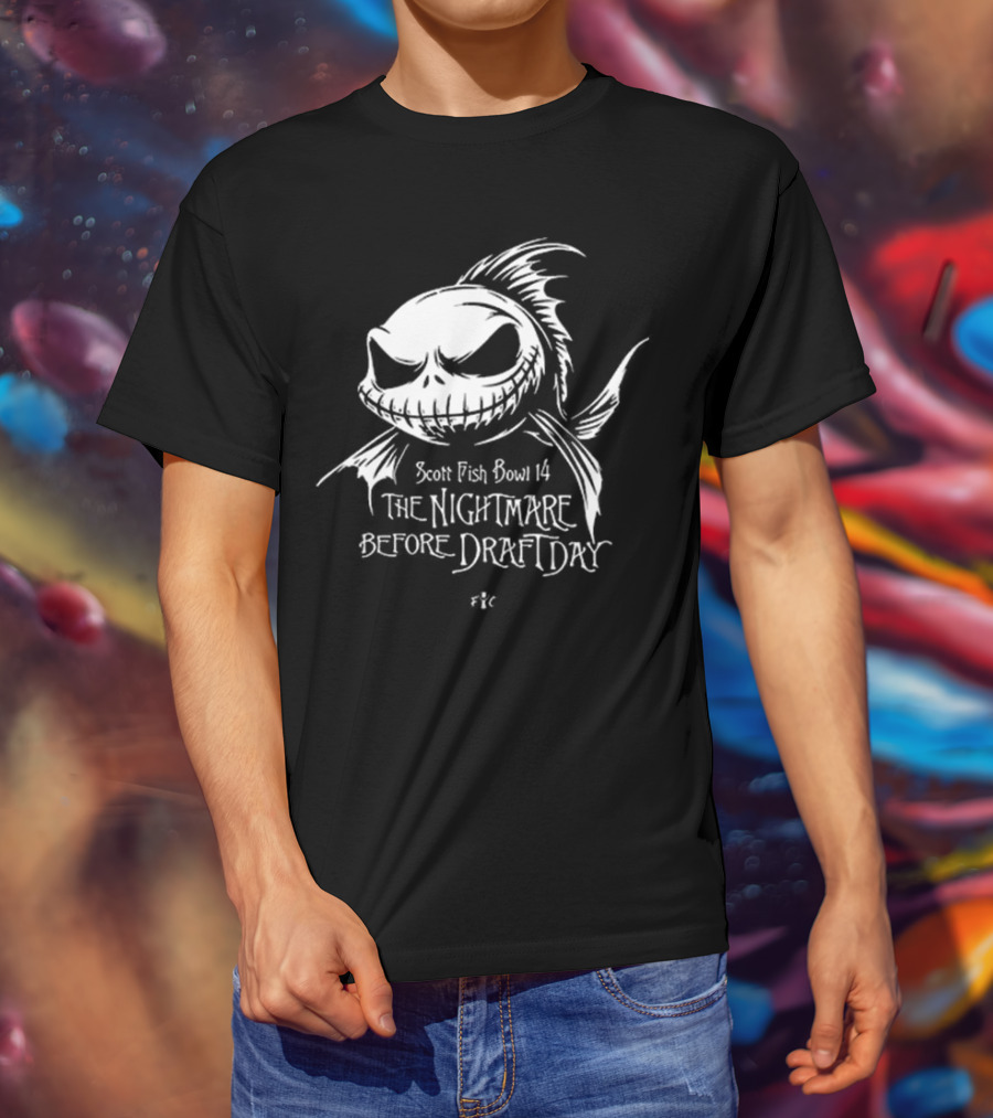 Scott Fish Bowl 14 The Nightmare Before Draft Day Jack Skellington Sketch T-Shirt