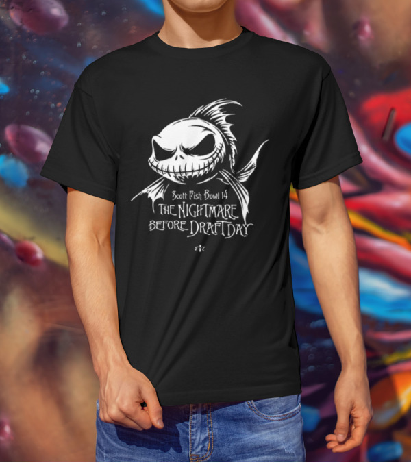 Scott Fish Bowl 14 The Nightmare Before Draft Day Jack Skellington Sketch T-Shirt
