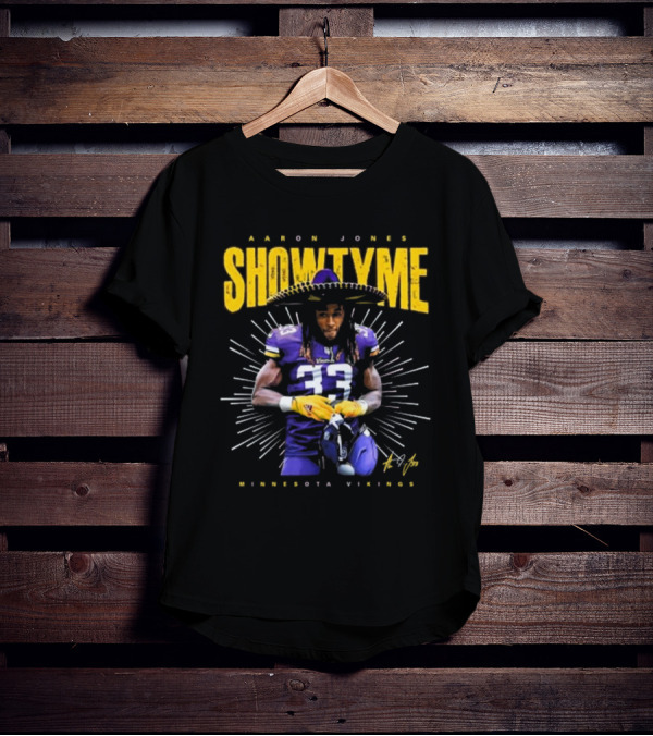 Aaron Jones Showtyme Minnesota Vikings NFL Football Signature 33 T-Shirt