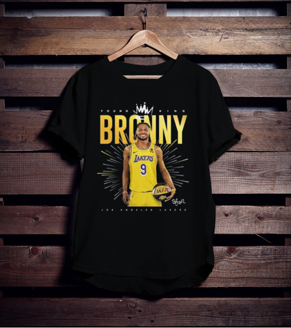Young King Bronny James Los Angeles Lakers 9 Signature T-Shirt