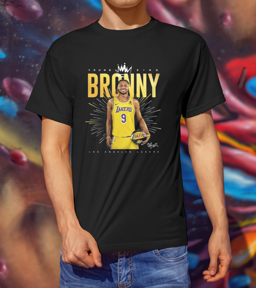 Young King Bronny James Los Angeles Lakers 9 Signature T-Shirt