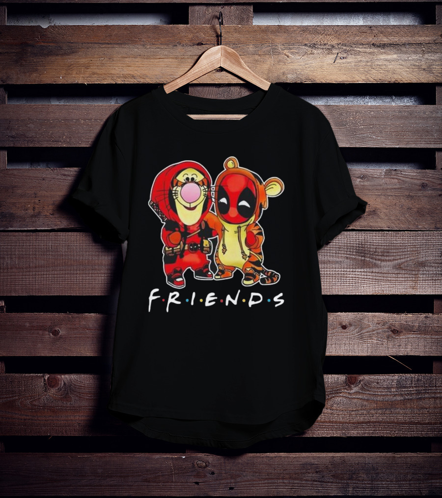 Friends Disney Winnie The Pooh Tigger And Deadpool T-Shirt