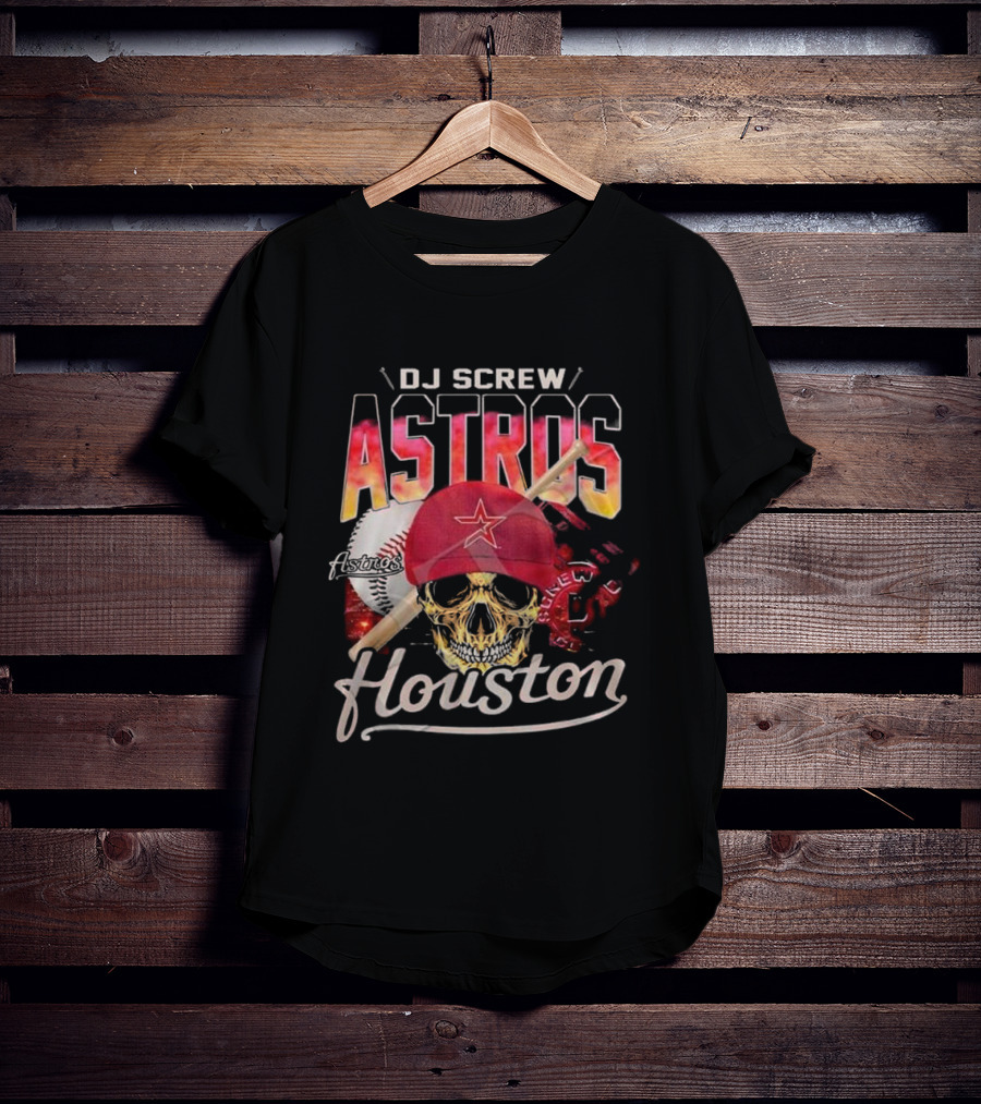 DJ Screw Astros Skull Baseball Houston T-Shirt