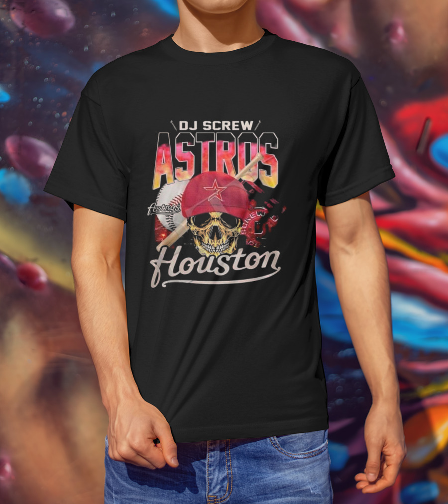 DJ Screw Astros Skull Baseball Houston T-Shirt