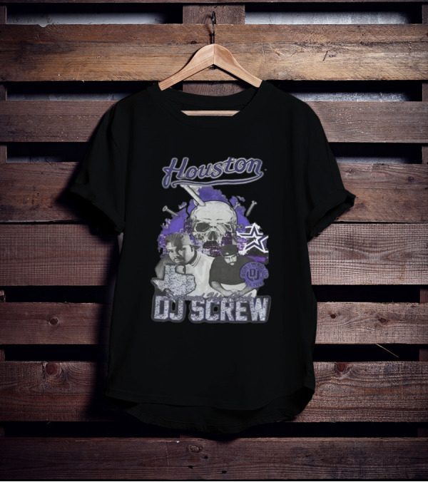 Houston Screwed Up Click DJ Screw Texas Skull Stars T-Shirt