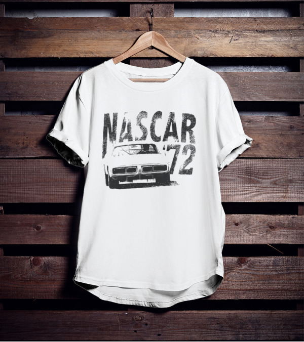 NASCAR 72 Stock Car Racing Nostalgia Gray T-Shirt