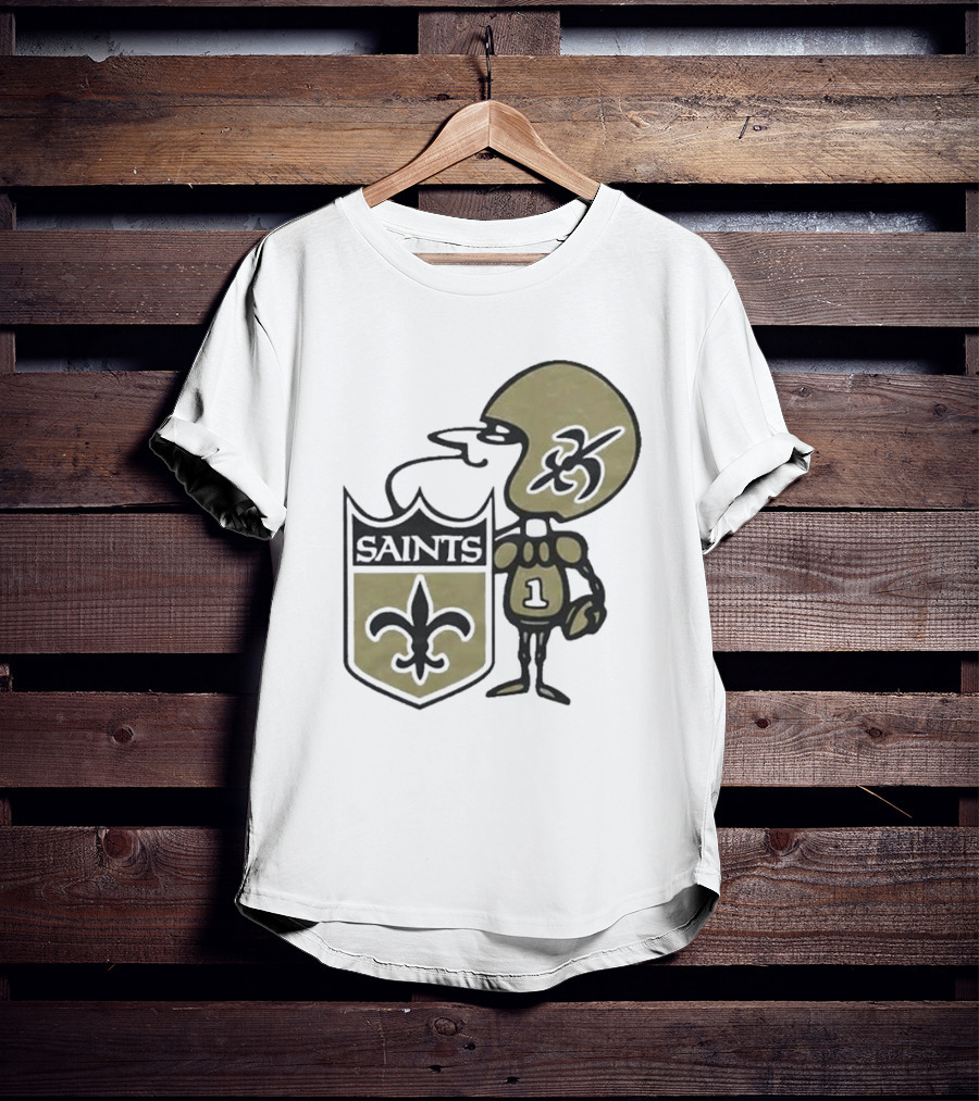 New Orleans Saints Alt Logo 1967 Cartoon Character Football Crest T-Shirt